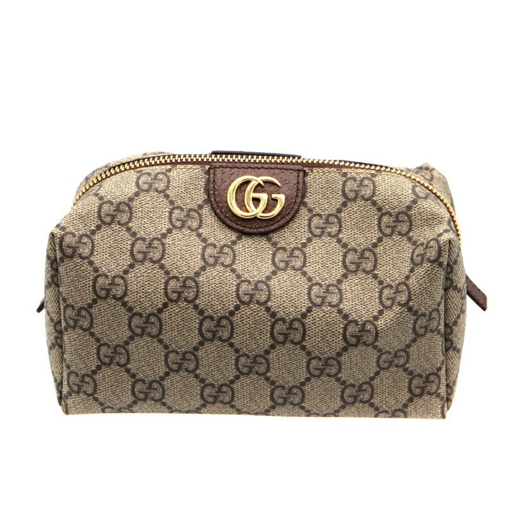 Gucci Accessory Clutch GG Canvas Beige Brown